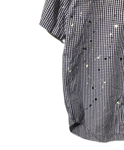COMME des GARCONS HOMME（コムデギャルソン オム）COMME des GARCONS HOMME (コムデギャルソン オム) ペイントギンガムチェックシャツ ブルー×ホワイト サイズ:XSの古着・服飾アイテム