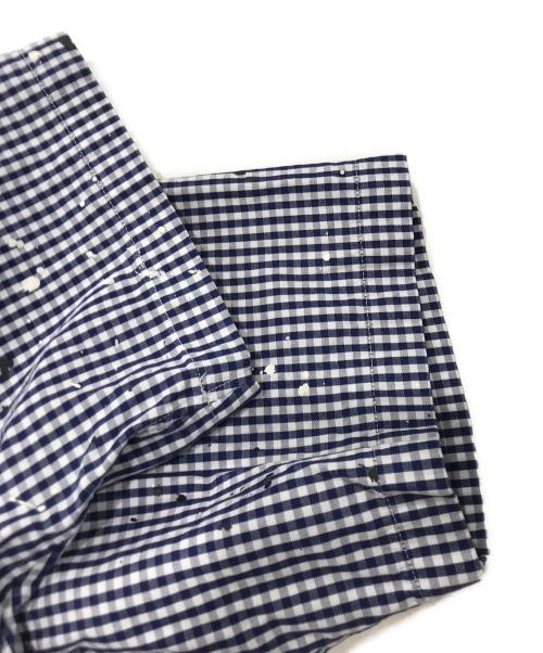 COMME des GARCONS HOMME（コムデギャルソン オム）COMME des GARCONS HOMME (コムデギャルソン オム) ペイントギンガムチェックシャツ ブルー×ホワイト サイズ:XSの古着・服飾アイテム