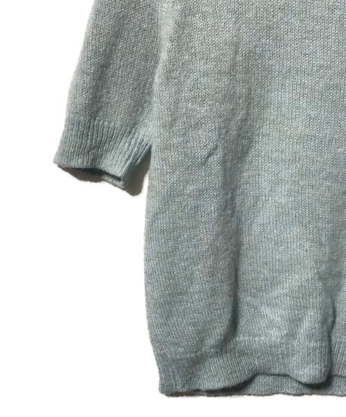Mardi Mercredi（マルディメクルディ）MARDI MERCREDI (マルディメクルディ) 刺繍半袖ニット ブルー サイズ:ONEの古着・服飾アイテム