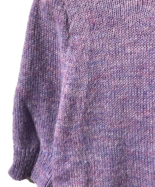 Mardi Mercredi（マルディメクルディ）MARDI MERCREDI (マルディメクルディ) 刺繍半袖ニット パープル サイズ:ONEの古着・服飾アイテム