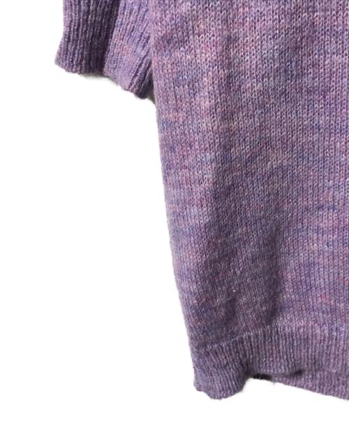 Mardi Mercredi（マルディメクルディ）MARDI MERCREDI (マルディメクルディ) 刺繍半袖ニット パープル サイズ:ONEの古着・服飾アイテム