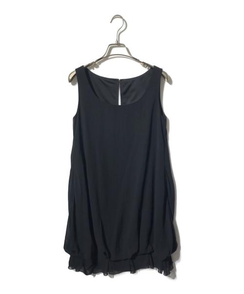 FOXEY NEWYORK（フォクシーニューヨーク）FOXEY NEWYORK (フォクシーニューヨーク) ノースリーブワンピース ブラック サイズ:38の古着・服飾アイテム