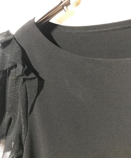 FOXEY NEWYORK（フォクシーニューヨーク）FOXEY NEWYORK (フォクシーニューヨーク) フリル袖ワンピース ブラック サイズ:38の古着・服飾アイテム