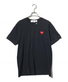 PLAY COMME des GARCONS（プレイコムデギャルソン）の古着「ハートワッペンTシャツ/クルーネック半袖Tシャツ」｜ブラック