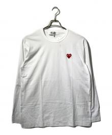 PLAY COMME des GARCONS（プレイコムデギャルソン）の古着「ハートワッペンロングスリーブカットソー/長袖カットソー」｜ホワイト