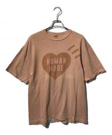 HUMAN MADE（ヒューマンメイド）の古着「ハートプリントTシャツ/クルーネック半袖Ｔシャツ」｜オレンジ