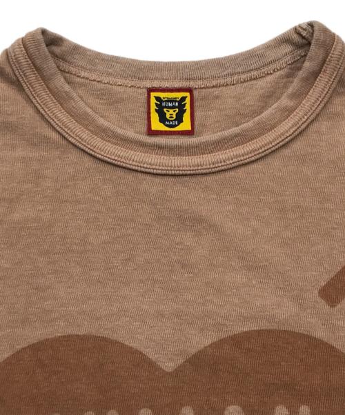HUMAN MADE（ヒューマンメイド）HUMAN MADE (ヒューマンメイド) ハートプリントTシャツ/クルーネック半袖Ｔシャツ オレンジ サイズ:Lの古着・服飾アイテム