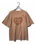 HUMAN MADE（ヒューマンメイド）の古着「ハートプリントTシャツ/クルーネック半袖Ｔシャツ」｜オレンジ