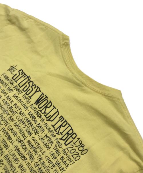 stussy（ステューシー）stussy (ステューシー) ワールドツアープリントTシャツ イエロー サイズ:Mの古着・服飾アイテム