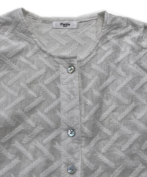 Marble SUD（マーブルシュッド）Marble SUD (マーブルシュッド) 刺繍フレンチスリーブブラウス ホワイト サイズ:表記なしの古着・服飾アイテム