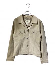 Eddie Bauer（エディーバウアー）の古着「ピッグレザートラッカージャケット」｜ベージュ