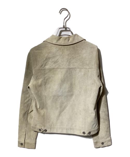 Eddie Bauer（エディーバウアー）Eddie Bauer (エディーバウアー) ピッグレザートラッカージャケット ベージュ サイズ:XSの古着・服飾アイテム