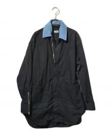 DIESEL（ディーゼル）の古着「ベルト付きデニム切替コート」｜ブラック