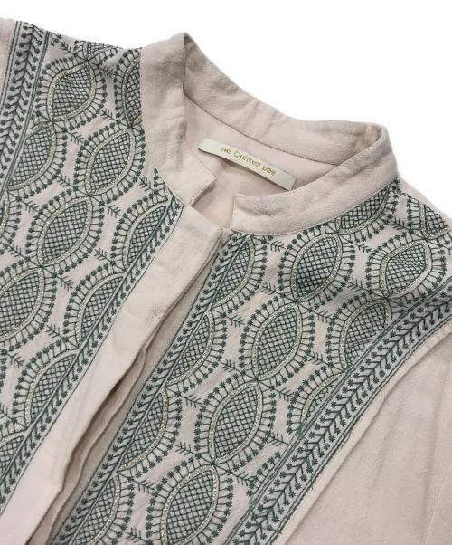 ne quittez pas（ヌキテパ）ne quittez pas (ヌキテパ) Crimp Cotton Solid Embroidery Dress/刺繍コットンロングワンピース ベージュ サイズ:Sの古着・服飾アイテム