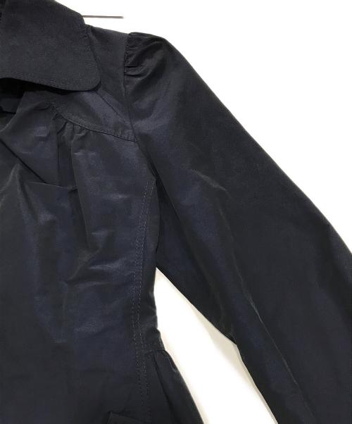 BURBERRY BLUE LABEL（バーバリー ブルー レーベル）BURBERRY BLUE LABEL (バーバリー ブルー レーベル) 裏地チェックスプリングコート ネイビー サイズ:38の古着・服飾アイテム