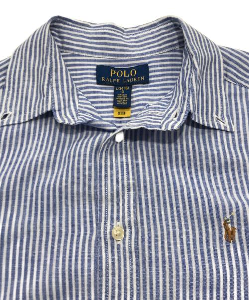 POLO RALPH LAUREN（ポロ・ラルフローレン）POLO RALPH LAUREN (ポロ・ラルフローレン) リネン混オックスフォードシャツ/長袖シャツ ブルー サイズ:Lの古着・服飾アイテム