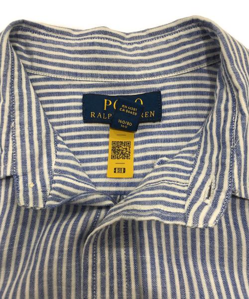POLO RALPH LAUREN（ポロ・ラルフローレン）POLO RALPH LAUREN (ポロ・ラルフローレン) リネン混オックスフォードシャツ/長袖シャツ ブルー サイズ:Lの古着・服飾アイテム