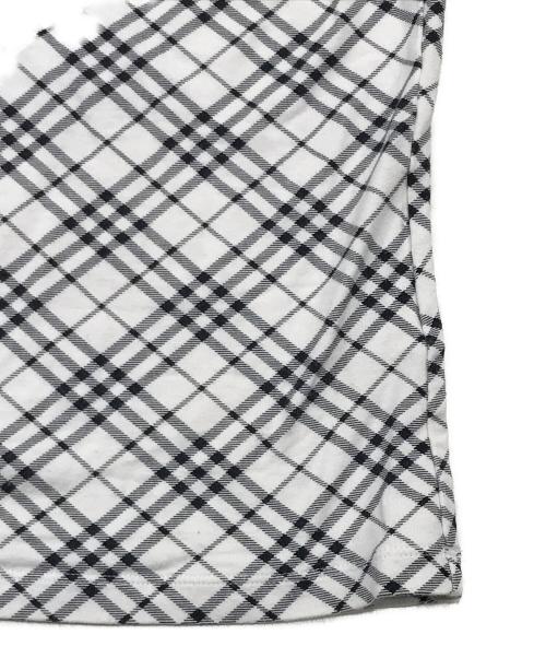 BURBERRY LONDON（バーバリーロンドン）BURBERRY LONDON (バーバリーロンドン) チェック柄7分袖カットソー ホワイト×ブラック サイズ:1の古着・服飾アイテム