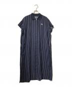 FRED PERRYフレッドペリー）の古着「ストライプシャツワンピース」｜パープル