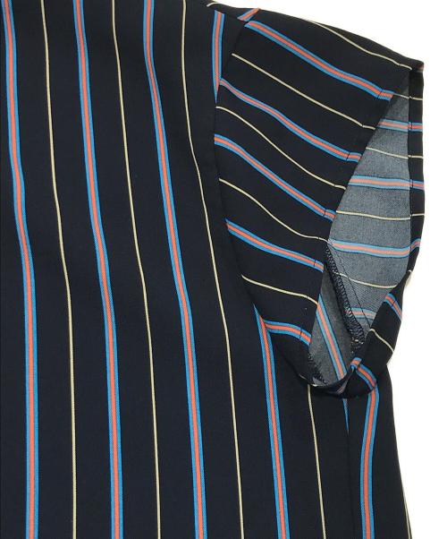 FRED PERRY（フレッドペリー）FRED PERRY (フレッドペリー) ストライプシャツワンピース パープル サイズ:UK10の古着・服飾アイテム