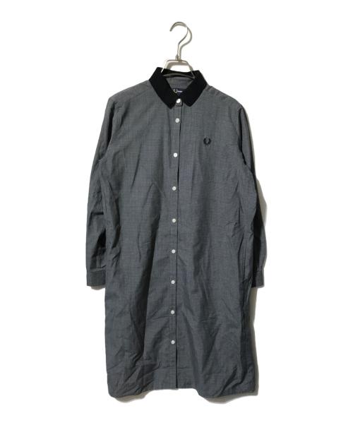 FRED PERRY（フレッドペリー）FRED PERRY (フレッドペリー) シャツワンピース/長袖ワンピース グレー サイズ:８（UK）の古着・服飾アイテム
