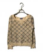 BURBERRY BLUE LABELバーバリー ブルー レーベル）の古着「ノヴァチェックスウェット/裏起毛スウェット」｜ベージュ