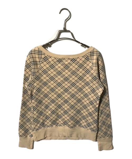 BURBERRY BLUE LABEL（バーバリー ブルー レーベル）BURBERRY BLUE LABEL (バーバリー ブルー レーベル) ノヴァチェックスウェット/裏起毛スウェット ベージュ サイズ:38の古着・服飾アイテム