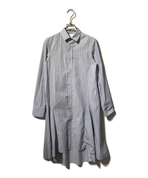 Y's（ワイズ）Y's (ワイズ) フレアストライプシャツワンピース ブルー サイズ:1の古着・服飾アイテム