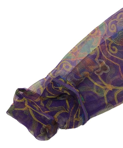 ISSEY MIYAKE（イッセイミヤケ）ISSEY MIYAKE (イッセイミヤケ) 総柄プリントパワーネット パープル サイズ:Lの古着・服飾アイテム