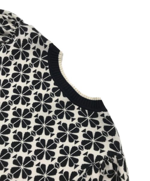 Kate Spade（ケイトスペード）Kate Spade (ケイトスペード) フラワーパフスリーブセーター ブラック サイズ:XSの古着・服飾アイテム