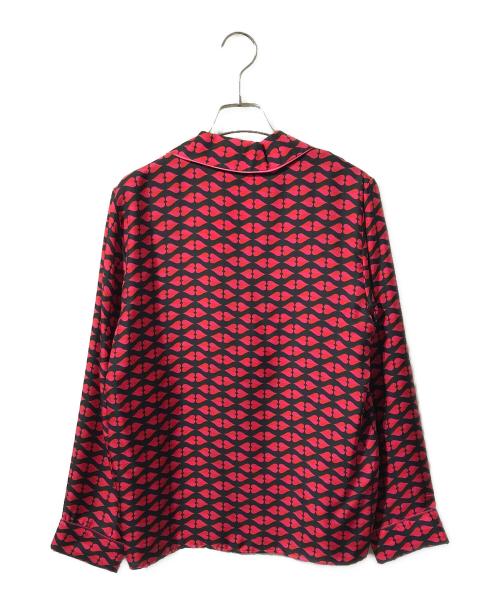 WEEKEND Max Mara（ウィークエンド マックスマーラ）WEEKEND Max Mara (ウィークエンド マックスマーラ) シルクハートプリントオープンカラーシャツ レッド サイズ:38の古着・服飾アイテム