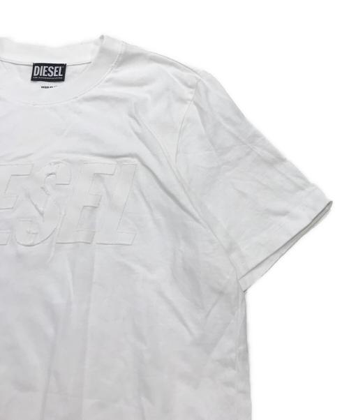 DIESEL（ディーゼル）DIESEL (ディーゼル) ロゴ刺繍Tシャツ ホワイト サイズ:Ｓの古着・服飾アイテム