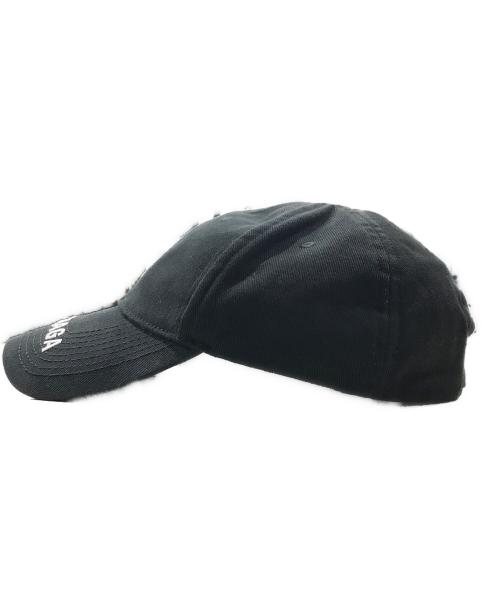 BALENCIAGA（バレンシアガ）BALENCIAGA (バレンシアガ) ロゴバイザーキャップ/6パネルキャップ ブラックの古着・服飾アイテム