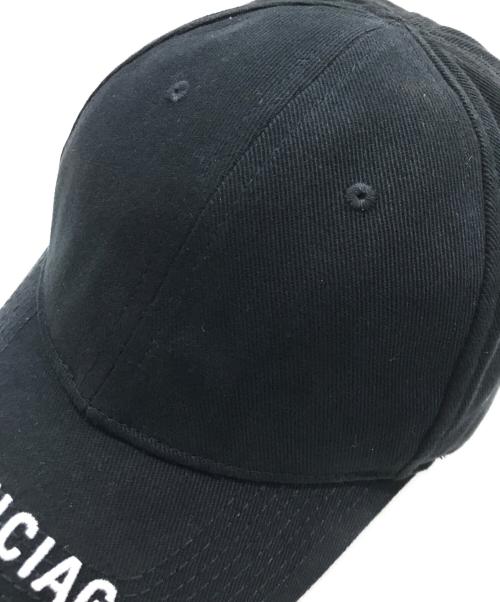 BALENCIAGA（バレンシアガ）BALENCIAGA (バレンシアガ) ロゴバイザーキャップ/6パネルキャップ ブラックの古着・服飾アイテム