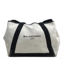 BALENCIAGA（バレンシアガ）の古着「ネイビーカバストートバッグ」｜ベージュ