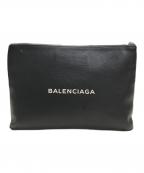 BALENCIAGAバレンシアガ）の古着「ロゴプリントレザークラッチバッグ」｜ブラック