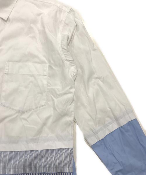 COMME des GARCONS SHIRT（コムデギャルソンシャツ）COMME des GARCONS SHIRT (コムデギャルソンシャツ) 切り替えシャツ ホワイト×ブルー サイズ:XSの古着・服飾アイテム