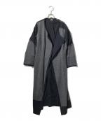 COMME des GARCONSコムデギャルソン）の古着「ニット切替ロングコート」｜グレー×ネイビー