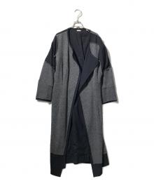 COMME des GARCONS（コムデギャルソン）の古着「ニット切替ロングコート」｜グレー×ネイビー