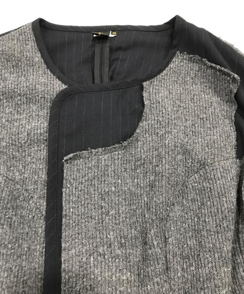 COMME des GARCONS（コムデギャルソン）COMME des GARCONS (コムデギャルソン) ニット切替ロングコート グレー×ネイビー サイズ:xsの古着・服飾アイテム