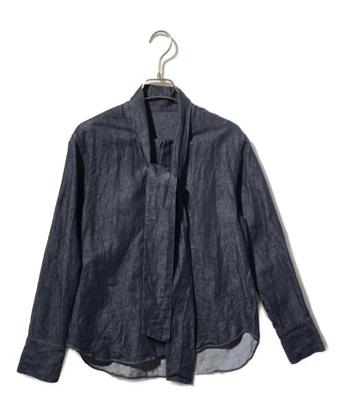 MACPHEE（マカフィー）MACPHEE (マカフィー) リアクティブデニム ボウタイブラウス インディゴ サイズ:36の古着・服飾アイテム