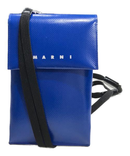MARNI（マルニ）MARNI (マルニ) PVC ネックストラップバッグ ブルー×ブラウンの古着・服飾アイテム