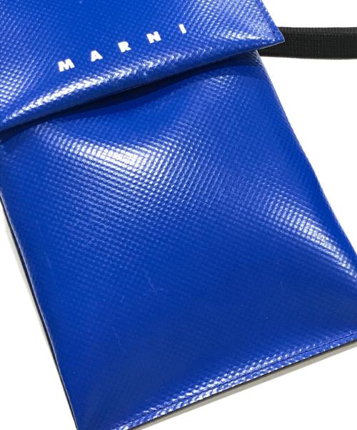 MARNI（マルニ）MARNI (マルニ) PVC ネックストラップバッグ ブルー×ブラウンの古着・服飾アイテム