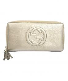 GUCCI（グッチ）の古着「ラウンドファスナー長財布」｜ベージュ
