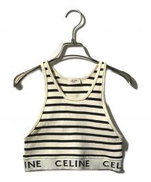 CELINE（セリーヌ）の古着「ボーダーリブタンクトップ」｜ホワイト×ブラック