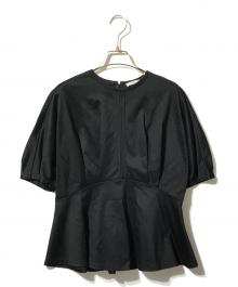 theory luxe（セオリーリュクス）の古着「ペプラムショートスリーブカットソー」｜ブラック