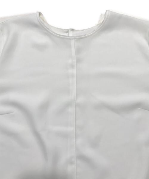 23区（ニジュウサンク）23区 (ニジュウサンク) ストレッチジョーゼット シアーコンビ カットソー ホワイト サイズ:38の古着・服飾アイテム