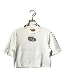 DIESEL（ディーゼル）の古着「センターロゴクロップドTシャツ」｜ホワイト