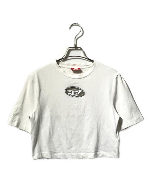 DIESEL（ディーゼル）DIESEL (ディーゼル) センターロゴクロップドTシャツ ホワイト サイズ:14Yの古着・服飾アイテム
