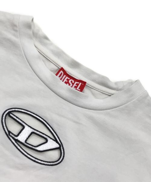 DIESEL（ディーゼル）DIESEL (ディーゼル) センターロゴクロップドTシャツ ホワイト サイズ:14Yの古着・服飾アイテム